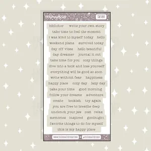 Dark Academia Journaling Lettering Quote Strips Doodle Sticker | A La Carte