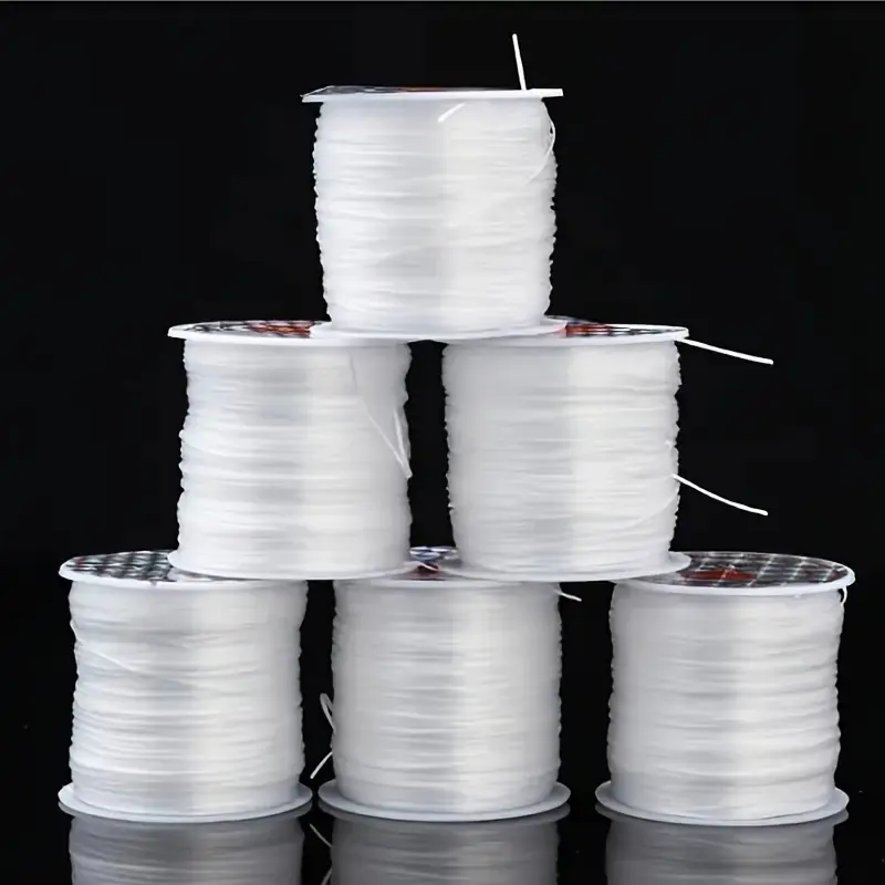 6 Rolls Elastic String for Jewelry Making, DIY Craft Supplies, Stretchy Cord for Bracelets & Accessories, Durable Material for Creative Projects, Bead String