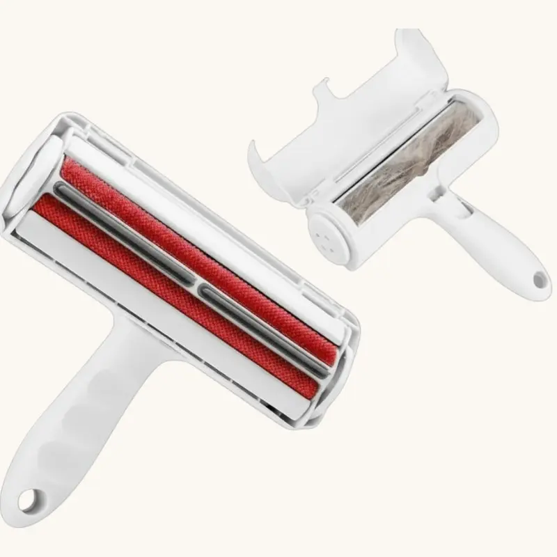 Chom Style Universal Pet Fur Removal Tool - Manual Hand Held, Compact, Reusable, Eco-Friendly, No Adhesive Self-Cleaning Roller Safe on All Fabrics for Cats/Dogs, Effortlessly Lifts Hair from Home/Car Surfaces