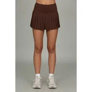 Dark Brown Pleated Tennis Skirt