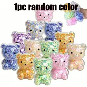 Squeeze Bear Ball Giant Marshmallow Flat Toy, Adult Stress Relief Ball, Cute Bear Decompression Ball, Birthday Party Gift, Kawaii Squishies, Random Style and Color