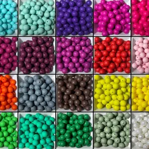15mm Silicone Beads in Vibrant Colors for DIY Crafts and Jewelry Making