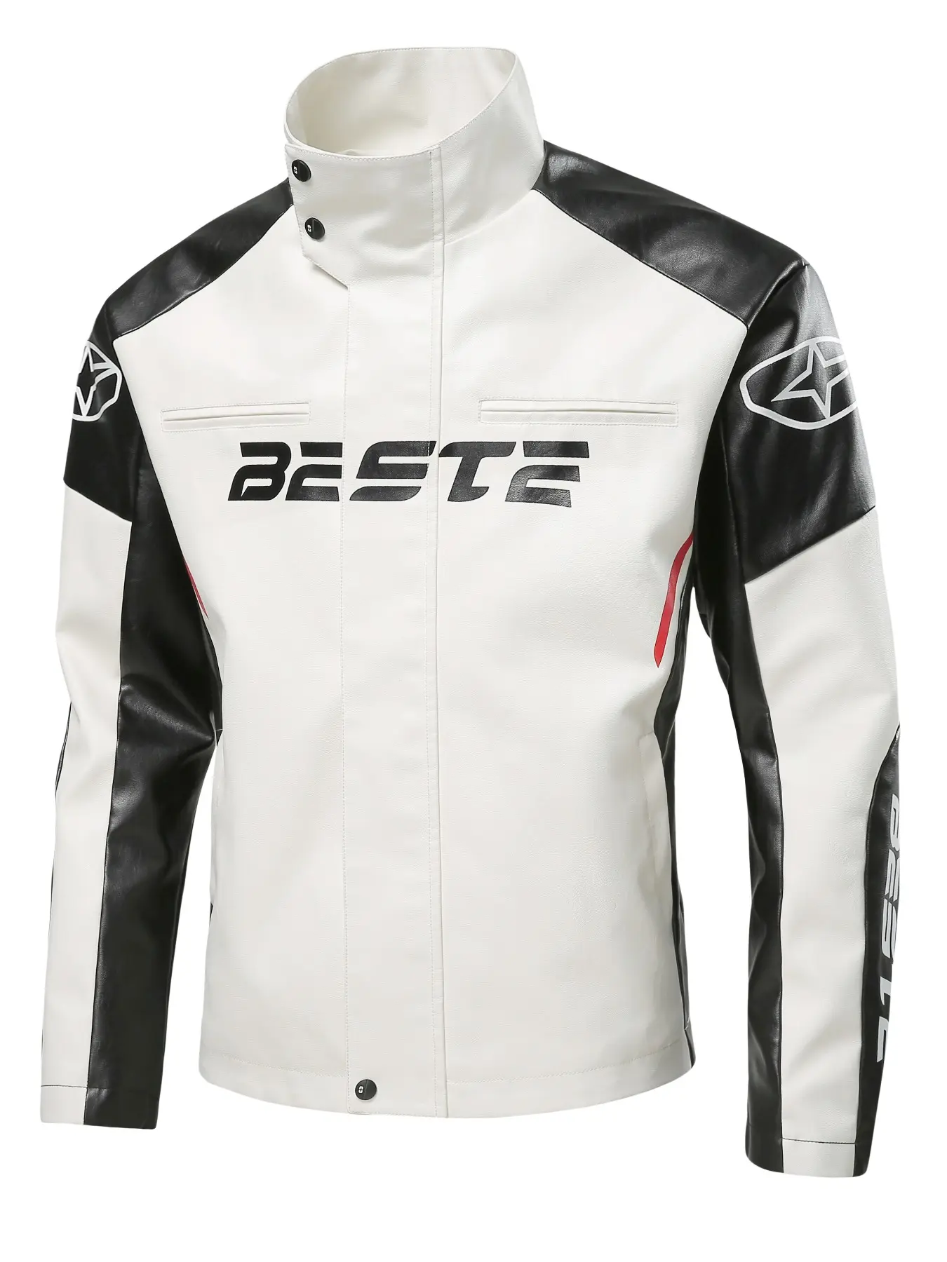 Men's Motorcycle Biker PU Jacket Casual Fashion Design, Comfortable Outdoor Sports Outerwear Coat for Autumn Winter Daily Wear, Stylish Streetwear