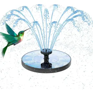 [Solar Powered] Bird Bath Fountain with 6 Nozzles, Floating Water Pump for Outdoor Garden, Pond & Fish Tank - Easy Setup