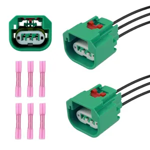 2PCS Headlight Wiring Harness with Terminals,Pratical Headlight Connector Plug Compatible with Dodge,Jeep,Ram,Headlights Socket Harness Car Accessories Replace OEM#68064997AA