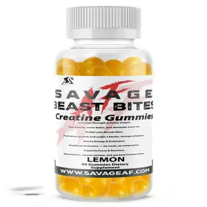 Savage AF Beast Bites Creatine Gummies – Lemon Flavor Muscle & Recovery Support