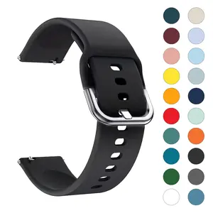 18/20/22mm silicone watch band, Smart watch straps, Compatible with Samsung galaxy watch 7/FE/6/5/4 40mm 44mm/Huami Amazfit Active/Active 2/Bip6/Bip5, Waterproof replacement watch straps for Garmin/Xiaomi/Huawei watch