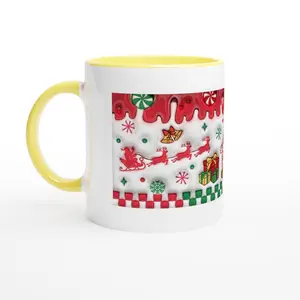 Festive Gingerbread Mug - Christmas Holiday Fun - 11oz Ceramic Coffee Cup