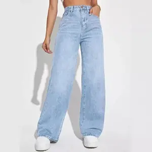 2025 New Women's Jeans Women's High Waist Slim Straight-Leg Denim Trousers Popular