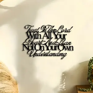 Metal Wall Art Decor, Full Commitment to Jesus Faith Sign, Home Decoration, Room Wall Hanging, Outdoor Decorative Durable Metal Plaque