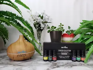 Zenvea Therapeutic Aromatherapy Essential Oil Starter Pack- Includes 6 oils & diffuser