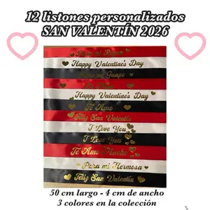 12 Listones Personalizados San Valentín 2026