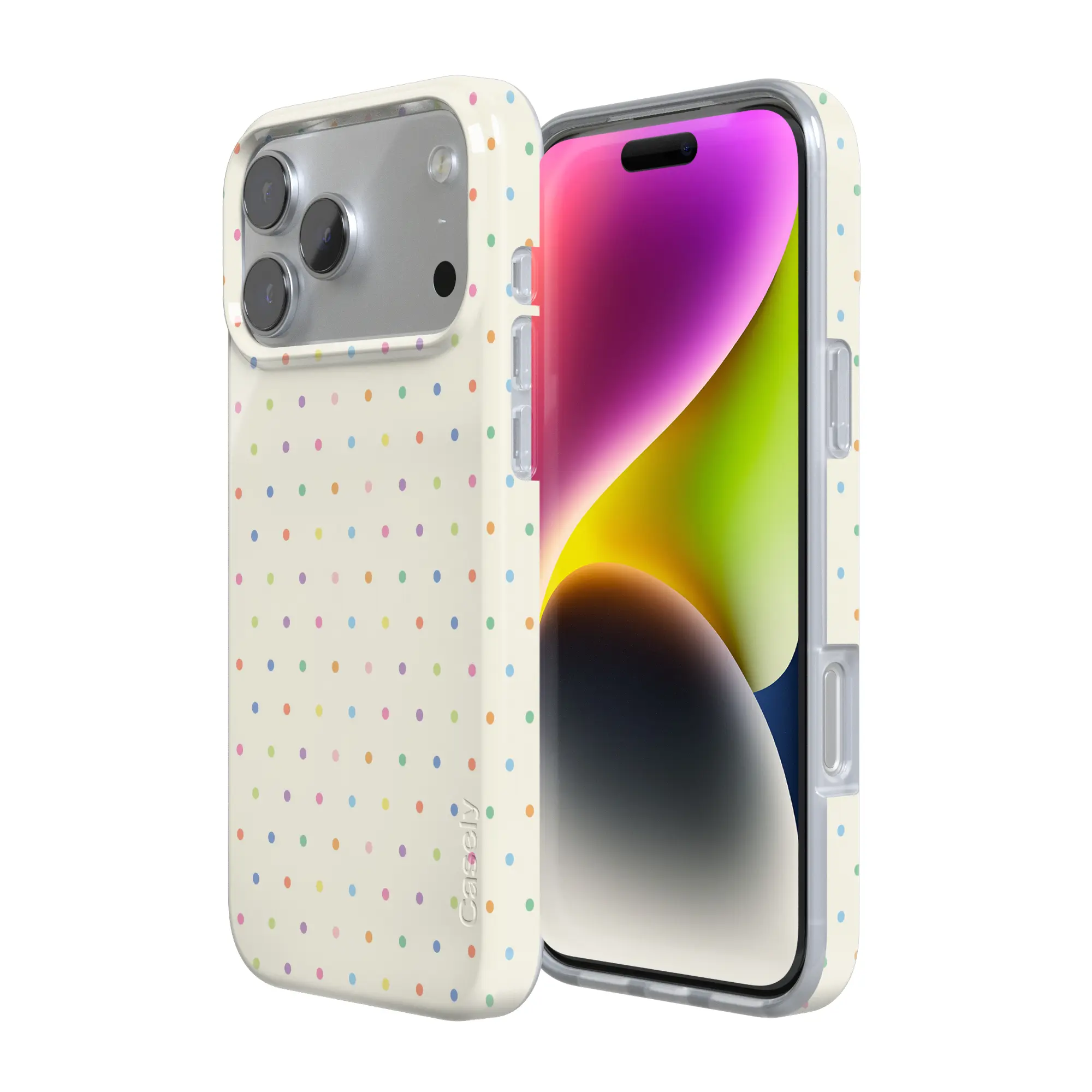 Casely On the Dot | Rainbow Polka Dot Classic MagSafe Case