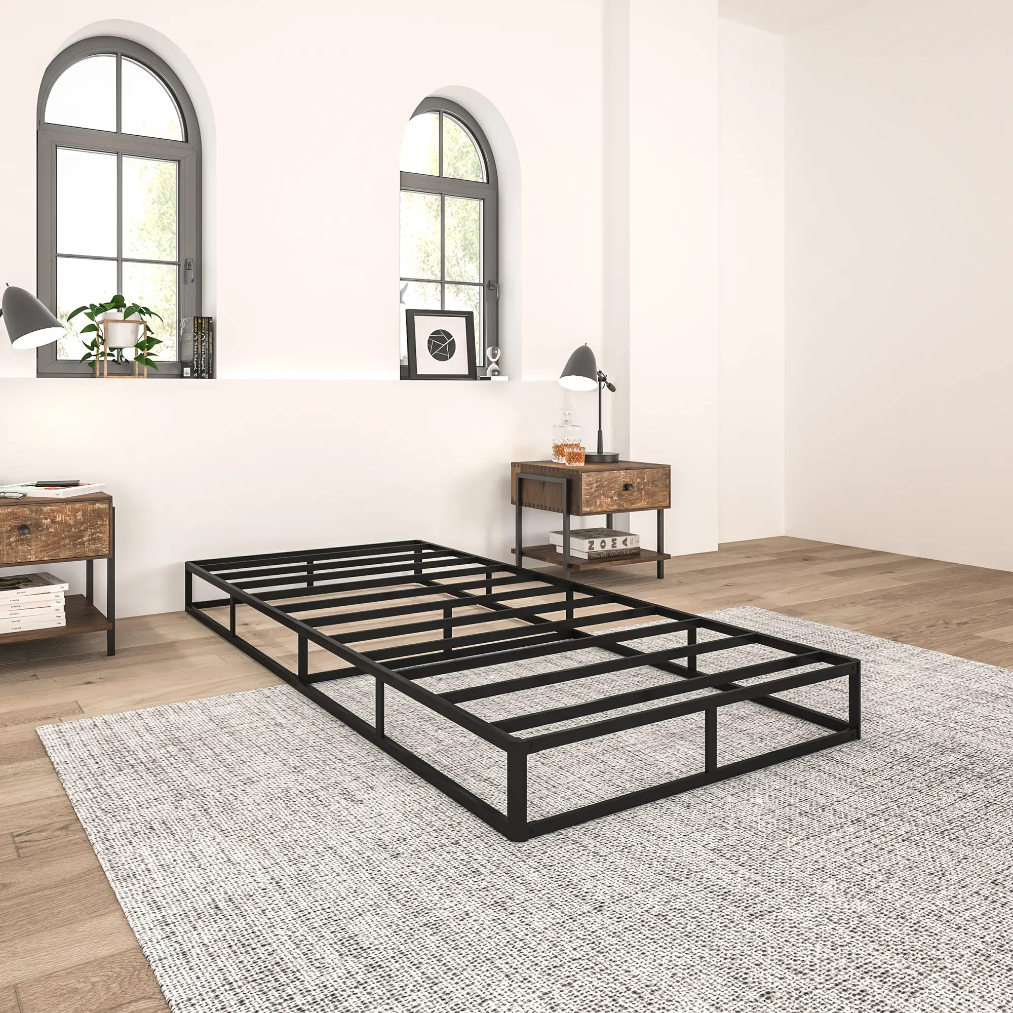 Edenza-Queen Box Spring 5 7 9 Inch, Heavy Duty Mattress BoxSpring Foundation, Sturdy Queen Box Springs for Bed with Fabric Cover Set, Easy Assembly, N