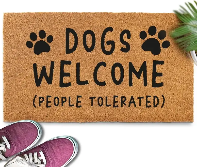 Funny Doodle Dog Welcome Mat, Cute Curly Haired Dog Doormat, Pet Lover Door Rug, Entryway Home Decor, Dog Owner Gift Idea
