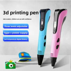 3D Printing Pen with Display Screen, Includes 3D Printer, 3 Beginner Colors Pla Materials, Template Book & Project Guide Safe Creation Adjustable