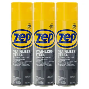 ZEP 14 oz. Stainless Steel Polish, Protective Sealant Spray, Multi-Metal Polish, Reduces Maintenance Costs, Cost-Effective Polish, Sealant for Stainless Steel, Long-Term Appliance Care, Business & Home Use.