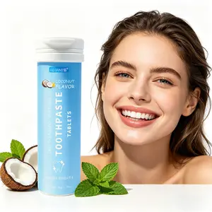 Coconut Solid Toothpaste Tablets, Fresh Breath, Anti-Cavity, Deep Cleaning, Whitening, Portable, 30g, Oral Care Benefits