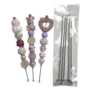 Beadable Pocky Tool Weeding Tool DIY 5pcs for Crafting Stainless Steel Sticks With Stopper