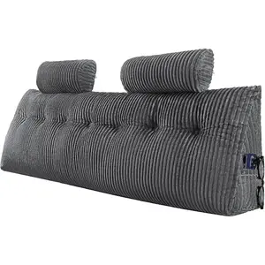 VEVOR Reading Pillow, Extra Large Bed Pillow for Sitting Up with Removable Headrest 3 Pockets, Back Pillow for Bed with Shredded Memory Foam, Pillow with Arms for Reading, Gaming, Resting, GreyVEVOR Super Brand Day