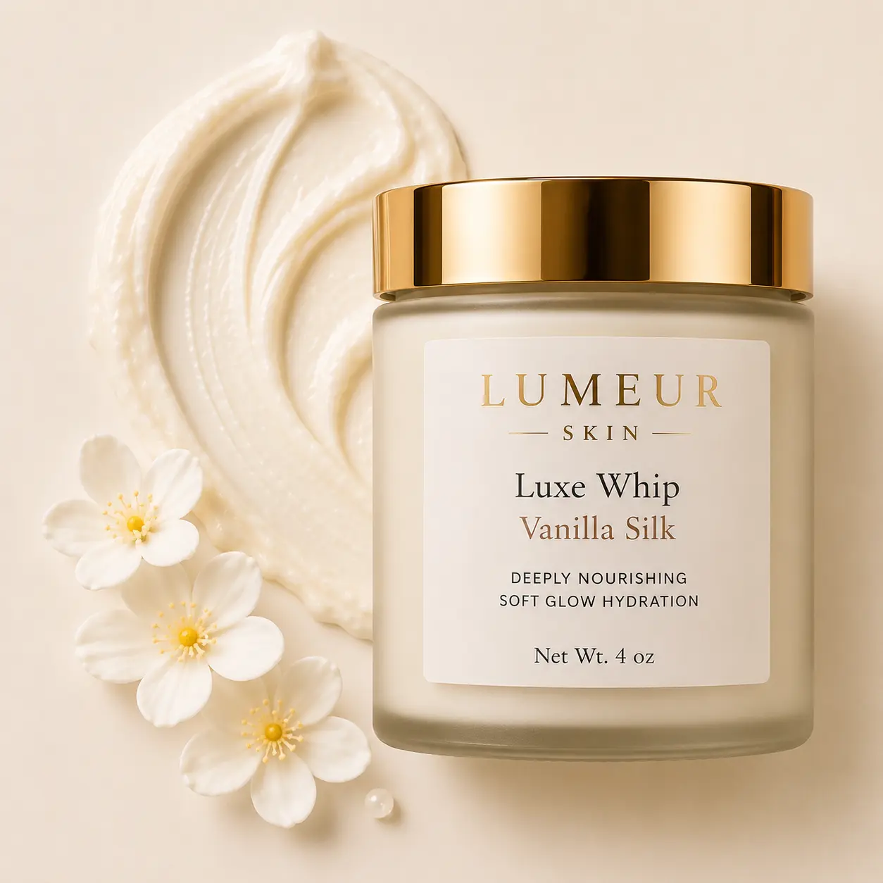 Vanilla Silk Luxe Whip Body Butter - Paraben-Free, Alcohol-Free Body Butters with 12-Month Shelf Life, Deeply Nourishing Restorative Moisturizing Care, Non-Toxic Silky Formula for Soft Radiance, Contains Neither Harmful Additives