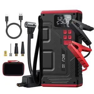 Portable Car JumpStarter with Air Compressor, 3000ACar Battery Jump Starter (9.0/8.5L Diesel) with 150PSl DigitalTire Inflator,LED emergency light. Automotive