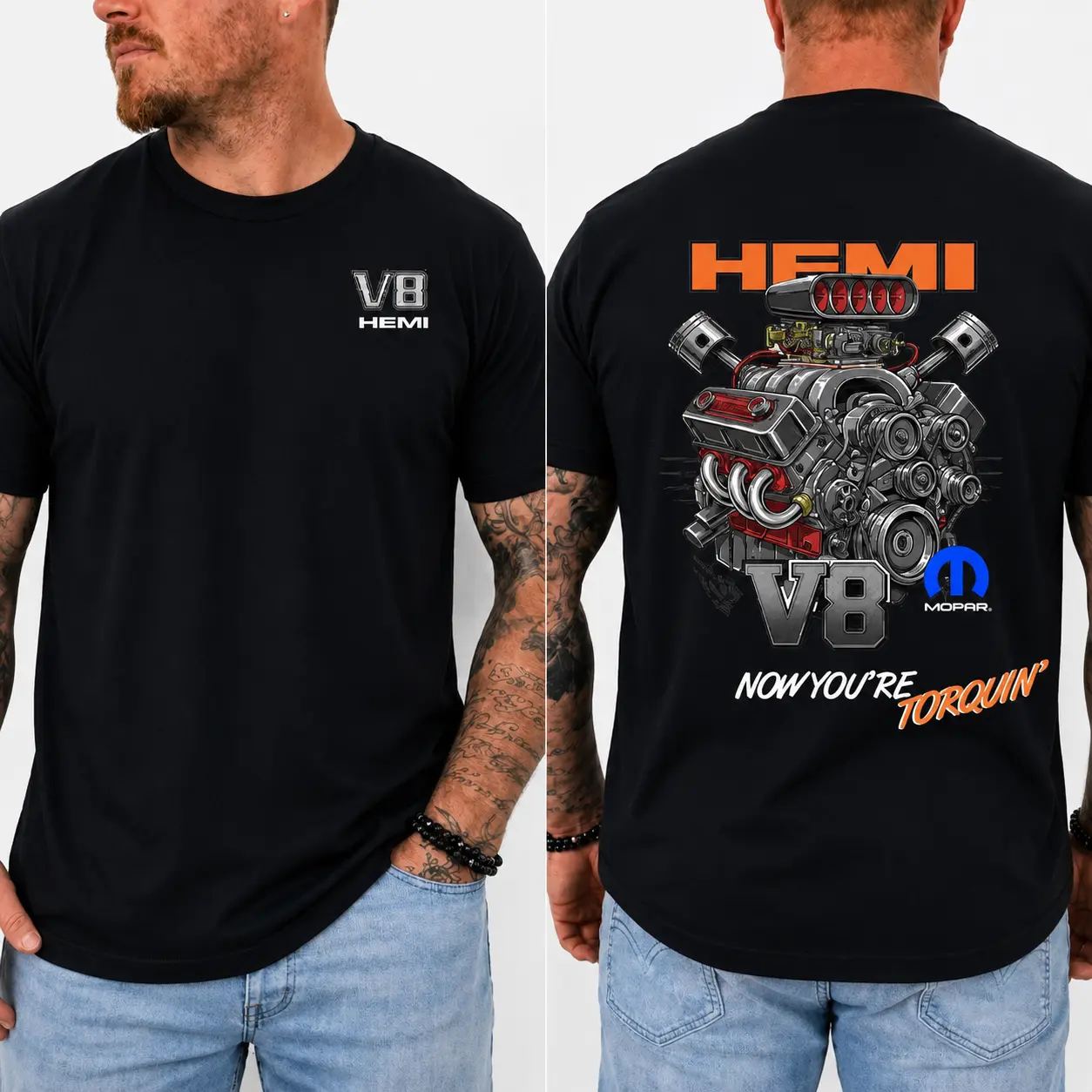 HEMI V8 Engine Shirt – Mopar Power Muscle Car Graphic Tee, Classic Dodge Racing
