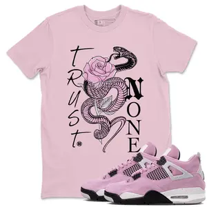 Unisex T-shirt to match Jordan 4 Orchid - Trust None. 100% Cotton for Casual Wear. Comfortable Summer Unisex T-Shirt to match Jordan Sneaker. Streetwear Style. urban outfitters
