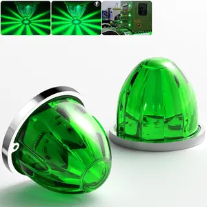 2PCS Watermelon LED Constant Marker Lights Watermelon-Shaped Side Marker Clearance Tail Top Cap Roof Lights for Trailer Truck Semi-Trailer Heavy-Duty Truck Bus Van