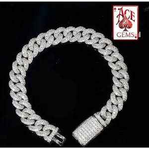VVS Moissanite Arc Cuban Link Bracelet