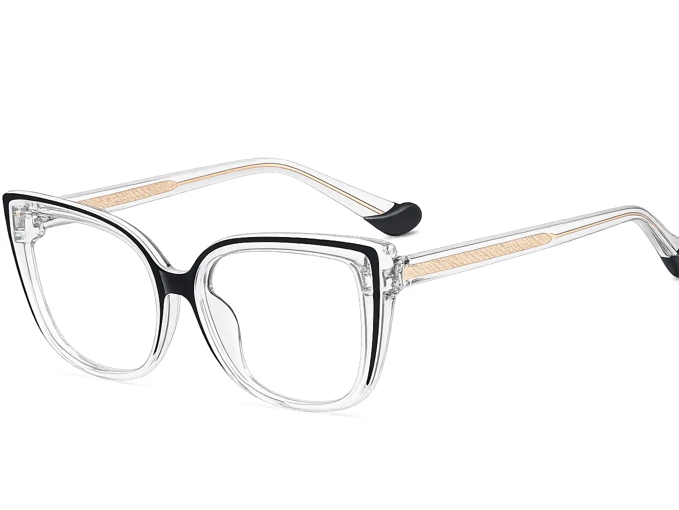 WOMEN CLEAR & BLACK FRAME COLOR Anti Blue Light Eyeglasses – C-7 WOMEN CLEAR & BLACK FRAME COLOR Anti Blue Light Eyeglasses – C-7