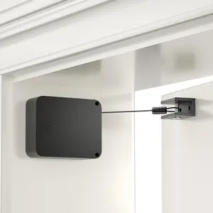 Retractable Automatic Door Closer with Anti-Slam Function - No-Screw Install for Standard, Screen & Sliding Doors - S304 Steel  with  3.5lb Closing Force (2 Pack Black)