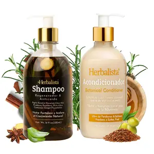 Herbalista Viral Herbal Hair Care Bundle Shampoo 500ml & Conditioner 500ml with Rosemary Cinnamon Aloe Vera for Strong Fuller Hair