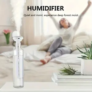 Portable USB Powered Mini Ultrasonic Silent Spray Humidifier, Odorless, Compact Lightweight, Suitable for Plants Office Home Travel, No Tank Durable Plastic, Mist Humidifier