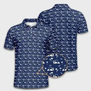 Caddie Doggy Golf Polo Shirt – Funny All-Over Pattern Performance Polo for Men – Lightweight Tactical Statement Shirt for