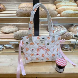 Morning breakfast and coffee bear tote bag