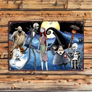Nightmare-Themed Iron Poster Board Print - 1pc UME Tin Wall Sign, Authorized Movie Character Print Art, Vintage Home Decor, Suitable for Living Room, Office - 7.87x11.81in