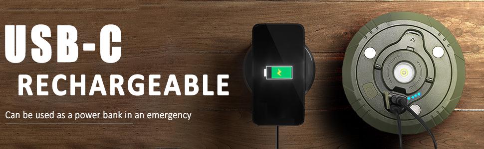 XTAUTO 4 in 1 Quick Storage LED Camping String Lights, 8 Lighting Modes Waterproof Portable Tent Lights, Outdoor Patio Garden Party Halloween Emergency Camping Essentials