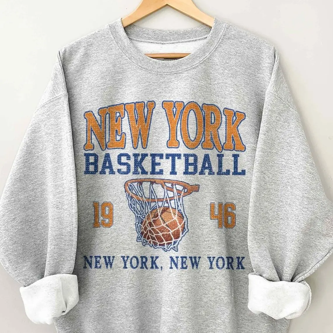 New York Basketball Vintage Sweatshirt, Jalen Brunson Josh Hart Game Day Fiesta, Game Day, Classic Basketball Fan Streetwear Apparel, Gift For Men