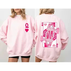 Queen of Hearts, Cards, Games, Valentine's Day Sweatshirt Pullover