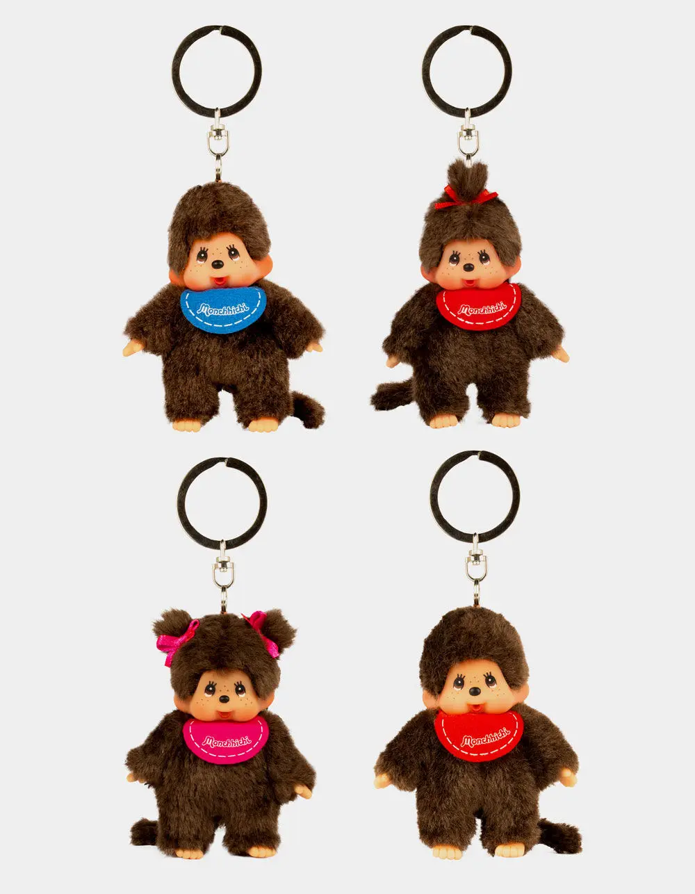 AQI Classic Monchhichi Keychain, Dark Brown, ONESZ