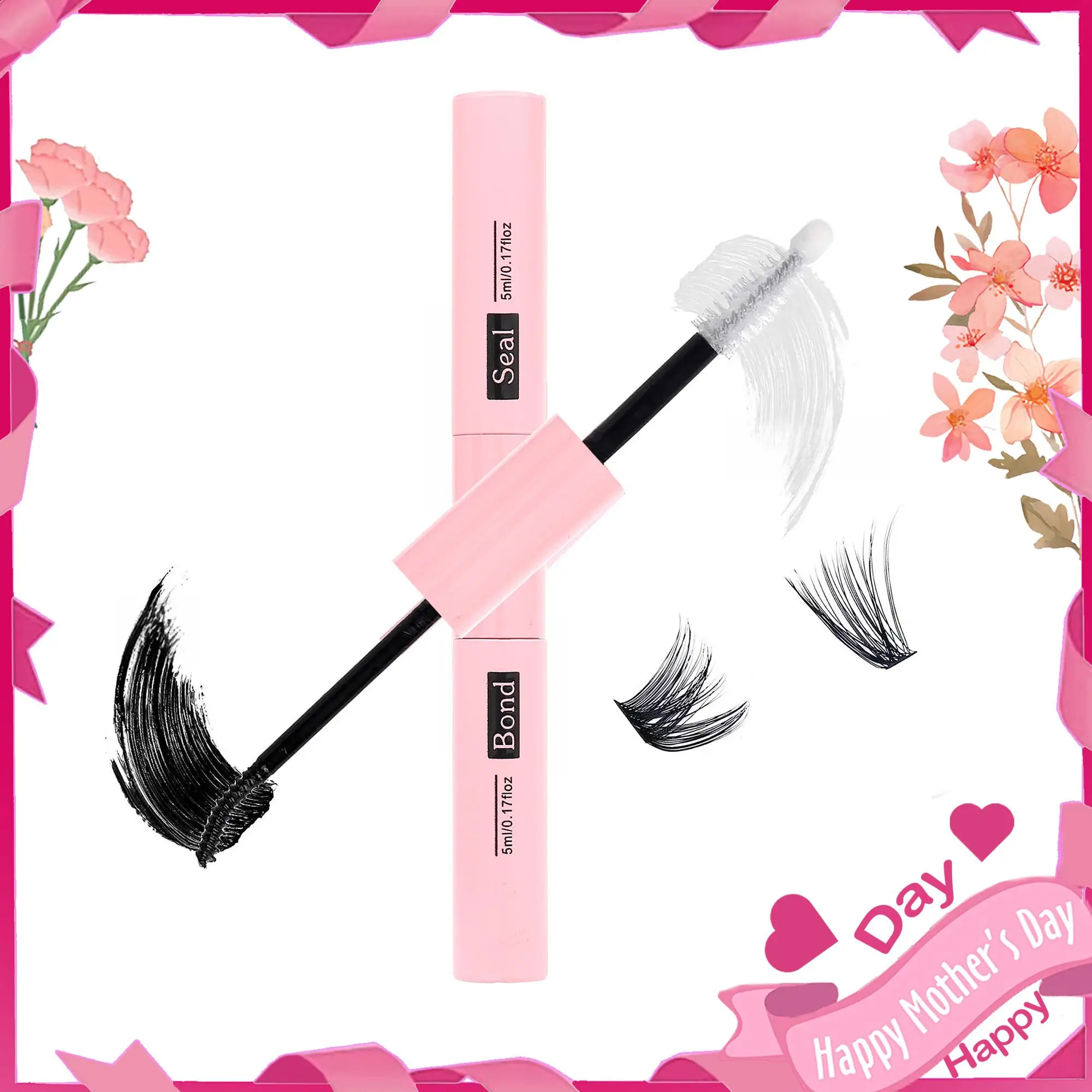 Eyelash Extensions Kit, 2 in 1 Waterproof False Eyelashes Glue with Double Ends, Sticky Eyelash Glue for Lash Extensions, Lash Glue Seal for Cosmetic