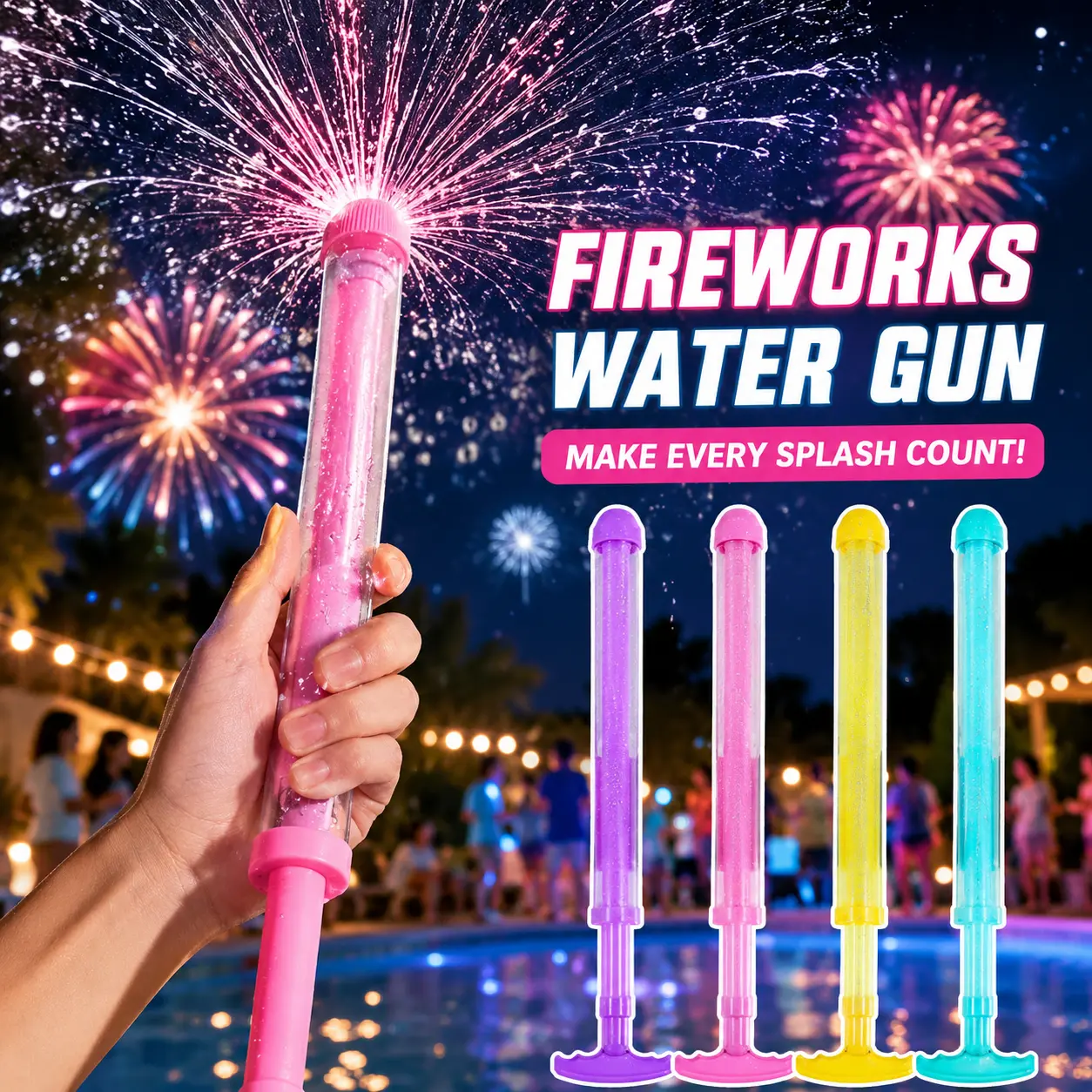 Summer Fireworks Water Sprayer for Kids – Huge Fan-Shaped Water Spray, Outdoor Yard & Beach Toy