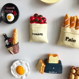 Creative 3D Realistic Food Refrigerator Magnets Cute Resin Sticky Notes for Fridge Door Decor