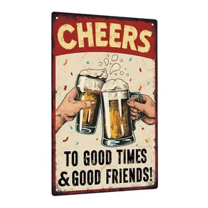 1pc of Retro Metal Sign, Toast to Great Moments And Wonderful Friends, Wall Decoration for Home, Farmhouse, Nightclub, Bar, Pub, Measuring 7.8 by 11.8 Inches, Perfect for Gifting