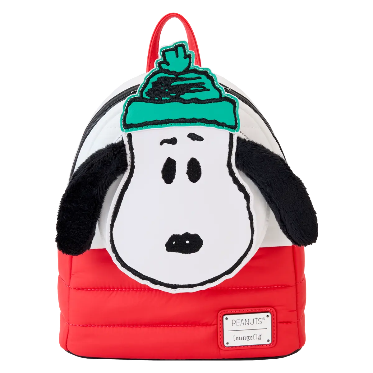 Loungefly Peanuts Snoopy Snow Day Mini Backpack, 3D Character Design, Front Zipper Pocket, Plush Accents Add Soft Touch, Plush Accents Add Soft, 3D Character, Plenty Of Room, Animated Character Backpacks