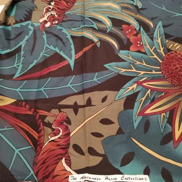 Alexander Henry OOP Fabric – Jungle Tigers & Leaves – 1 Yard Cut – Designer Cotton