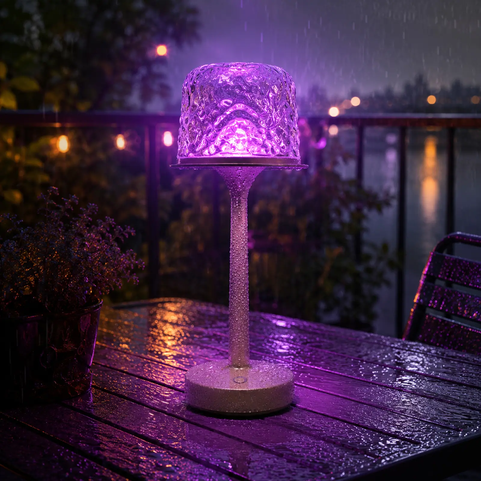 Rechargeable Ocean Wave Projector Lamp, 16-Color Aurora Water Ripple Night Light with Touch Control, Cordless Shower Mood Lamp for Bathroom, Bedroom, Living Room, Relaxing Home Decor & Gifts