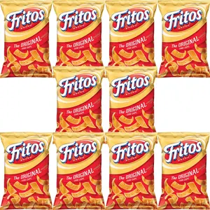 Fritos Corn Chips, Original, Bundled by Shoppyway, 2 Ounce Large Single Serve Bags (Pack of 10) Snack Crunchy Traditional Crispy