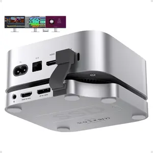 PULWTOP Mac Mini M4 Dock Stand with DP 4K 144Hz & HDMI 4K 60Hz, Mac Mini M4 Pro Hub with 4TB NVMe SSD Enclosure (SSD NOT Included), 3 USB A 2.0, SD/TF 3.0, 3.5mm Audio/Mic, USB C Hub for Mac Mini 2024 Usb C Interface Usb Port Adapters